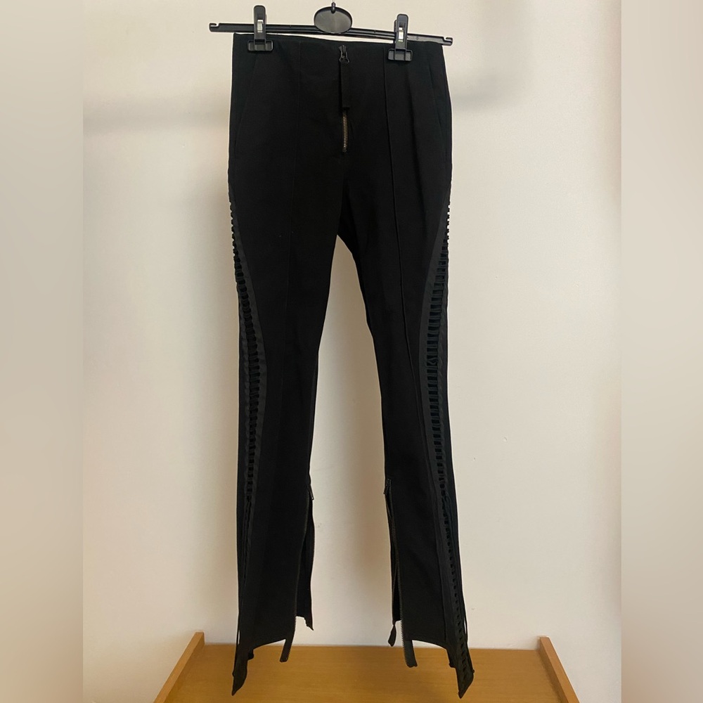 NWT Helmut Lang Aviator lace-up cotton-blend twill skinny pants Size 2